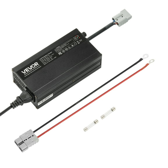 VEVOR 12V 10A Lithium Battery Charger, 14.6V, AC-DC LiFePO4 Smart Charger, with Anderson Connector, LED Indicator, 0V Activation, for Lithium LiFePO4 Deep Cycle Rechargeable Batteries of Boat, RV