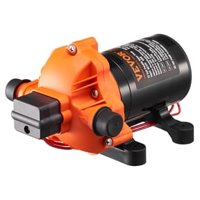 VEVOR 12V Diaphragm Pump, 1.8 GPM (6.81 L/min), 3-Chamber 12 Volt DC Water Pump with Automatic Pressure Switch 40-100 PSI Adjustable, 60 PSI, 1/2'' MNPT Port, for RV Yacht Food Truck Camper Marine