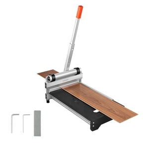 VEVOR 13 inch Vinyl Floor Cutter, 16mm Thick Laminate Flooring Cutter with 15°/30°/45° Adjustable Angle Settings, Flexible Wheels, Telescoping Handle, Cuts Engineered Wood, LVT, VCT, SPC, LVP, WPC