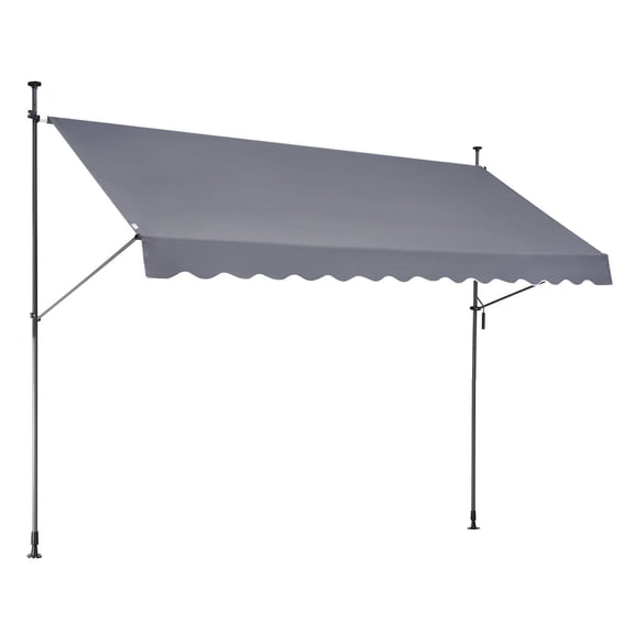 VEVOR 138 x 47" Patio Awning Retractable, Awning Sunshade Shelter with Manual Crank Handle, Outdoor Patio Canopy Sunsetter Deck, Adjustable Height fro