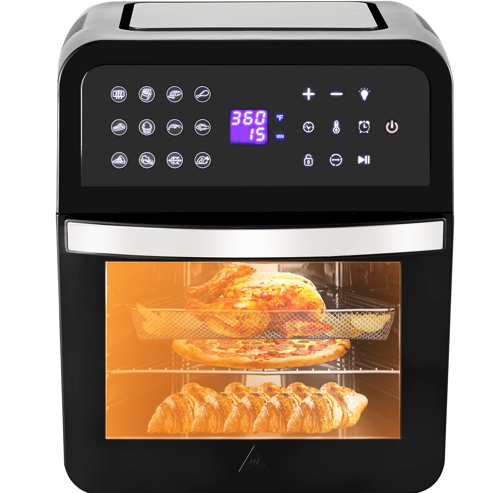 VEVOR 12-IN-1 Air Fryer Toaster Oven, 25L Convection Oven, 1700W Stainless  Steel Toaster Ovens Countertop Combo with Grill, Pizza Pan, Gloves, 12  Slices Toast, … in 2023
