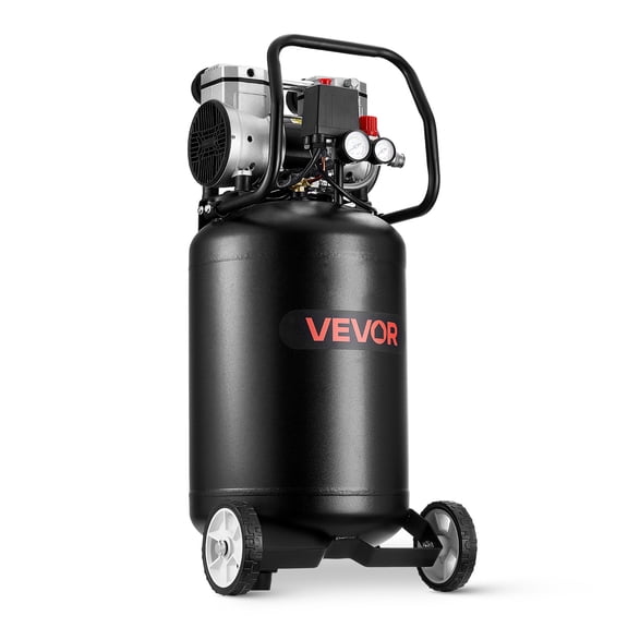 VEVOR 14-Gallon Air Compressor, 2HP 4.3 SCFM at 90PSI, Max 125PSI Pressure Oil-Free Air Compressor Tank, Portable on Wheels for Auto Repair, Tire Inflation, Spray Painting, Woodwork Nailing, 120V