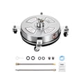 thumbnail image 1 of VEVOR 14" Pressure Washer Surface Cleaner, Stainless Steel Pressure Washer Attachments with 4 Wheels, 4000 Max PSI, 1/4 Quick Connector, 2 Spray Nozzles, 2 Extended Wands for Concrete, Patio, Deck, 1 of 9