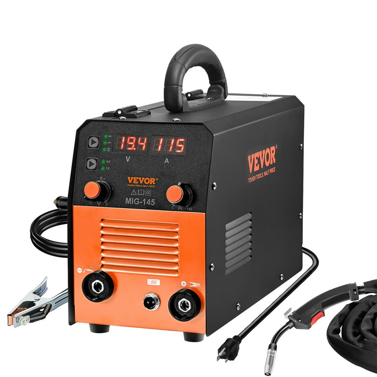 VEVOR 145A MIG Welder, 3 in 1 Combo Gasless MIG/Lift TIG/MMA with Welding Machine, 110 V Flux Core/Solid Wire Welding Machine with IGBT Inverter & MIG