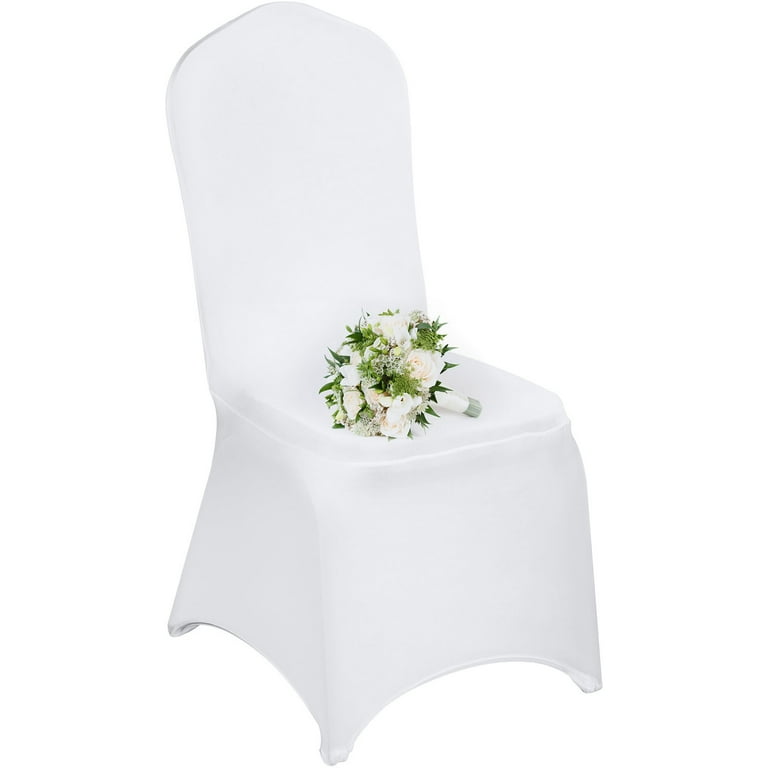 VEVOR 150 PCS White Chair Covers Polyester Spandex Chair Cover