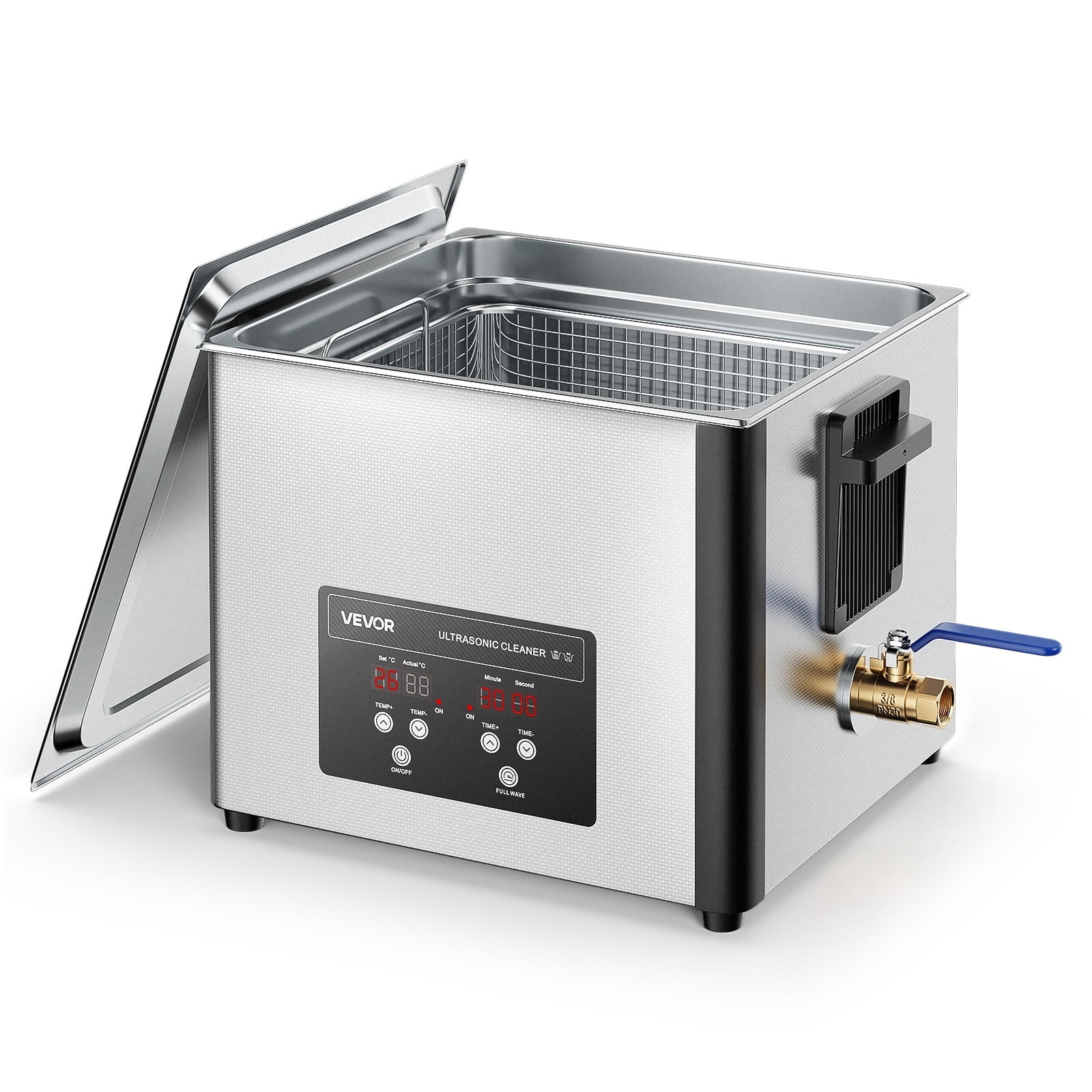 VEVOR 15L Ultrasonic Cleaner, Professional Ultrasonic Cleaner Machine with Cleaning Basket & Digital Display,240W Stainless Steel 40kHz Industrial Cleaning Machine for Parts,Carburetors,Instruments