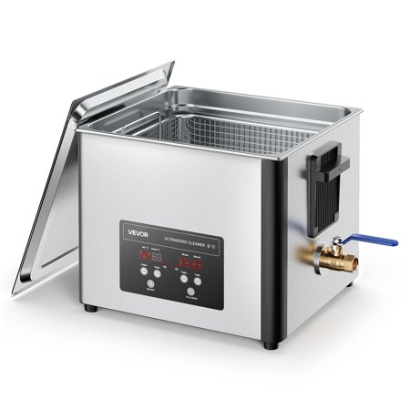 VEVOR 15L Ultrasonic Cleaner, Professional Ultrasonic Cleaner Machine with Cleaning Basket & Digital Display,240W Stainless Steel 40kHz Industrial Cleaning Machine for Parts,Carburetors,Instruments