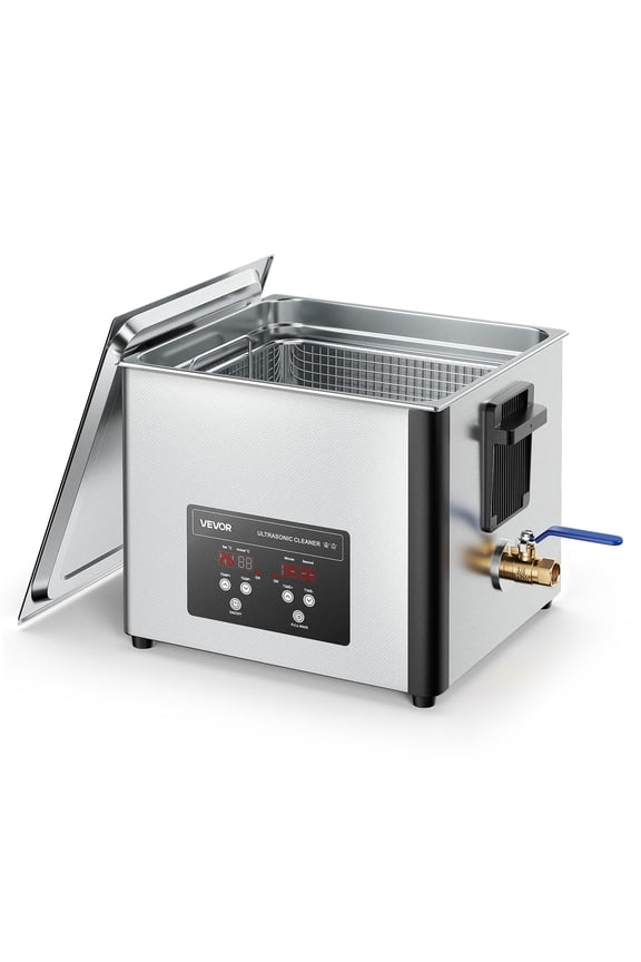 15L Ultrasonic Cleaner, Professional Ultrasonic Cleaner Machine with Cleaning Basket & Digital Display,240W Stainless Steel 40kHz Industrial Cleaning Machine for Parts,Carburetors,Instruments