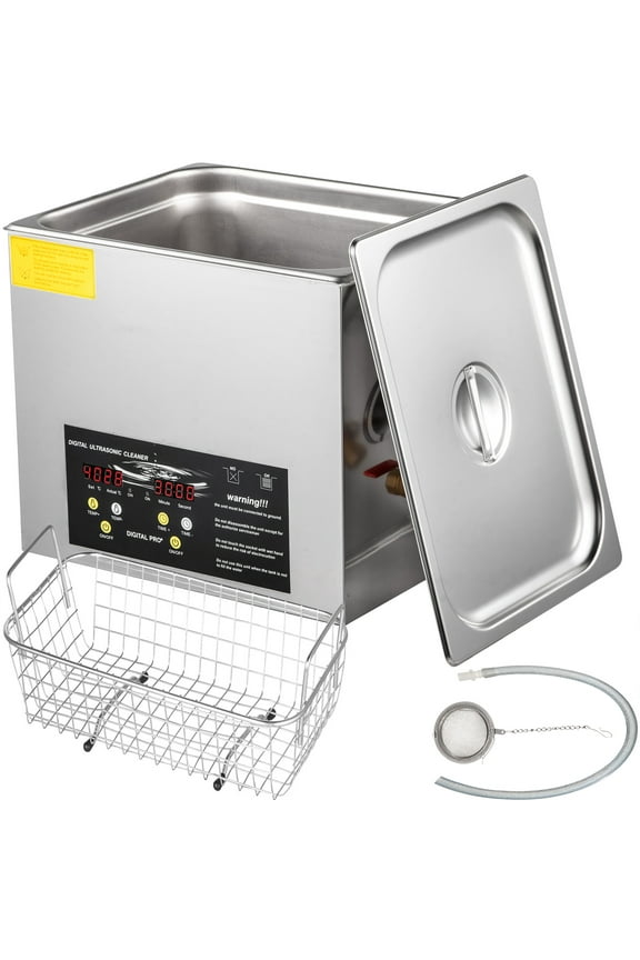 15L Upgraded Ultrasonic Cleaner (600W Heater,360W Ultrasonic) Professional Digital Lab Ultrasonic Parts Cleaner with Heater Timer for Glass Dental Instruments Cleaning