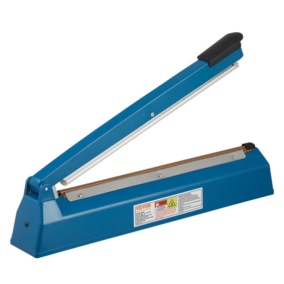 VEVOR 16" Impulse Sealer, Manual Poly Bag Heat Sealing Machine with Adjustable Temperature - Ideal for PE, PP, Mylar, and Shrink Wrap Bags, Includes Extra Replacement Kit