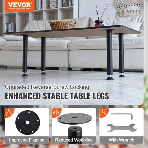 VEVOR 16 Inch Adjustable Desk Legs, Reinforced Steel Office Table ...