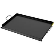 VEVOR 16" x 24" Carbon Steel Griddle, Charcoal/Gas Gril with 2 Handles & Extra Drain Hole