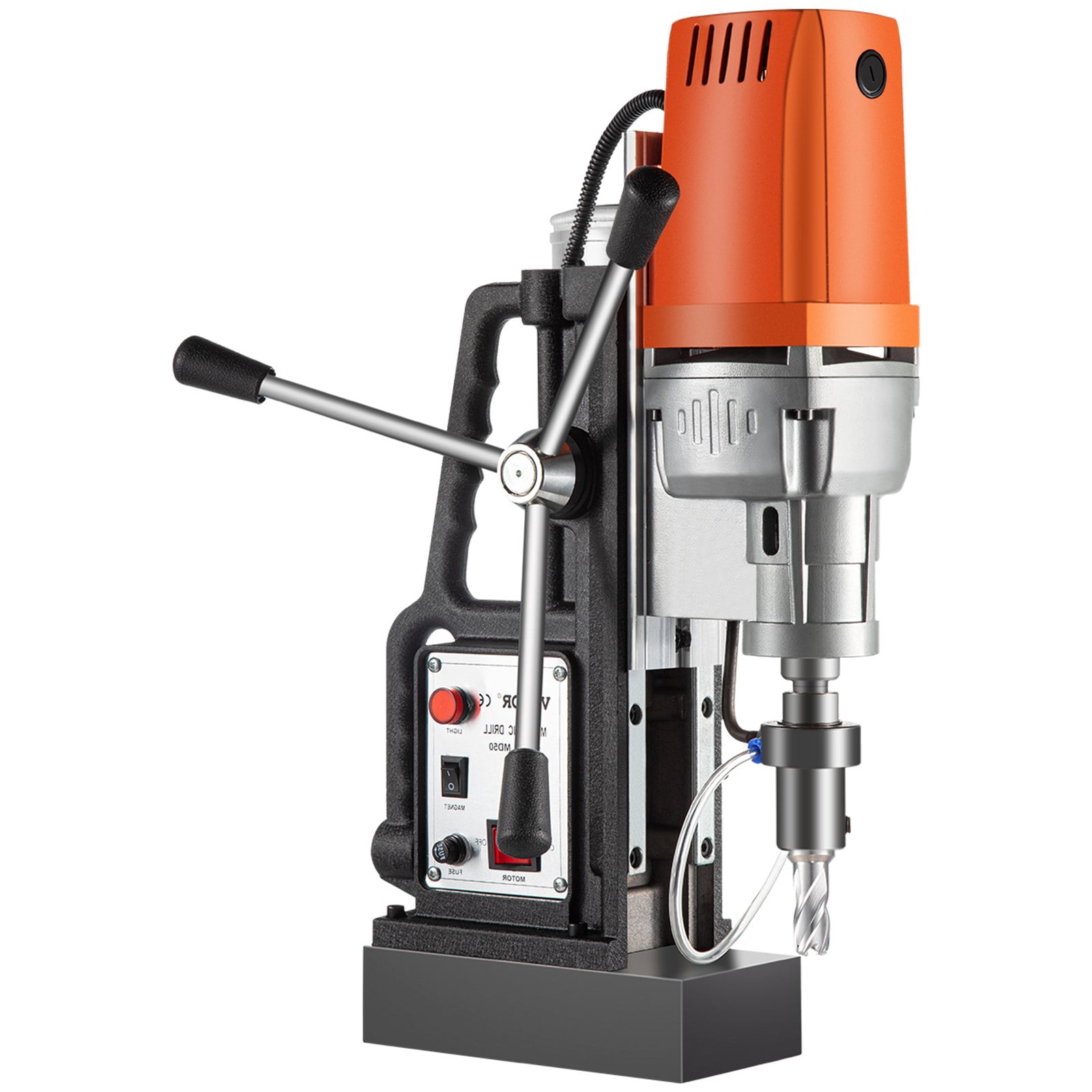 VEVOR 1680W Magnetic Drill Press, 2" Boring Dia., 2900 LBS Magnet, 6x HSS Cutter Bits