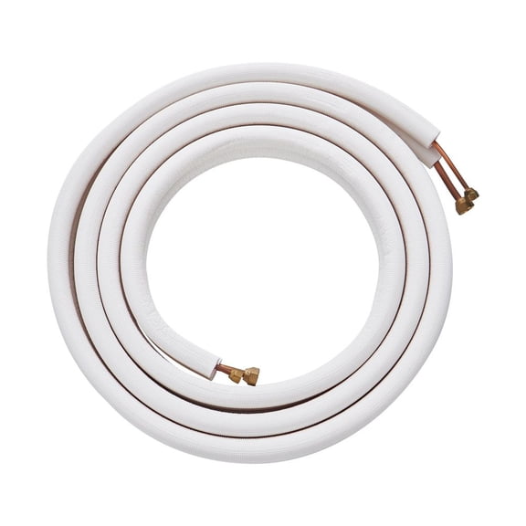 16FT Mini Split Line Set, 1/4" & 3/8" O.D Copper Pipes Tubing and Triple-Layer Insulation, for Air Conditioning or Heating Pump Equipment & HVAC with Rich Accessories (18ft Connection Cable)