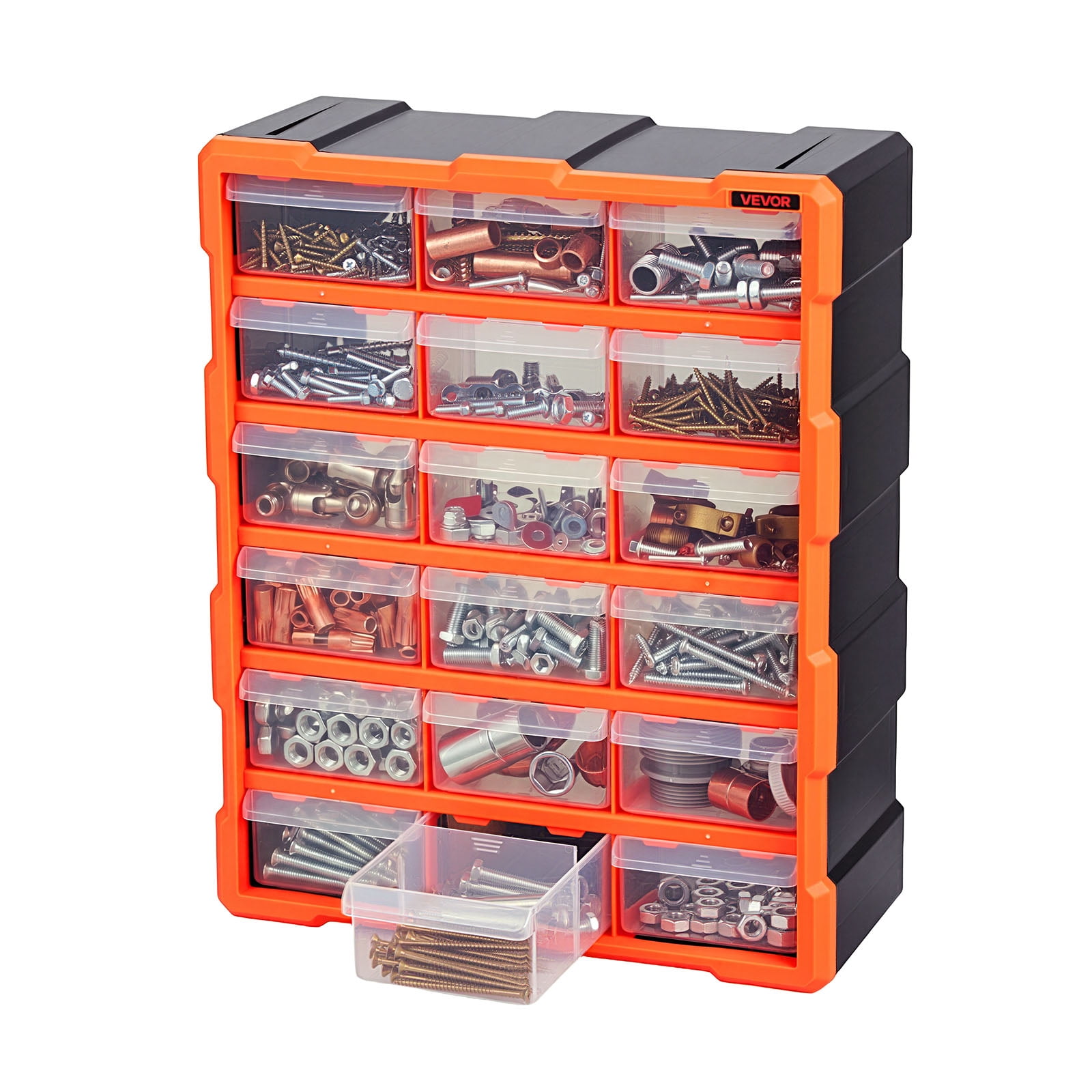 Stackable Hardware Drawers VEVOR 18-Drawer Storage Organizer, Plastic, Drawer Storage Cabinet for ...