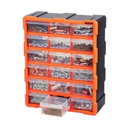 VEVOR 18-Drawer Storage Organizer, Plastic, Drawer Storage Cabinet for Garage Organization, Stackable Small Parts Organizer, Wall-Mounted Toolbox, for Hardware, Beads, Screws, Crafts, Building Bricks