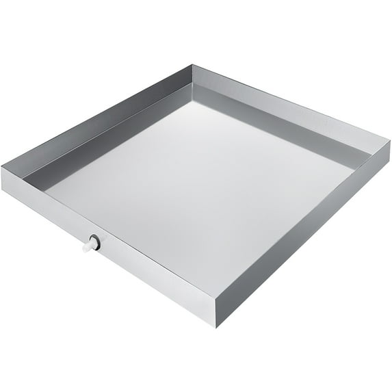 VEVOR 18 GA Thickness Washing Machine Drip Pan 304 Stainless Steel Heavy Duty Compact Washer Drain with Hole, 32 x 32 x 2.5 inch