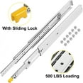 thumbnail image 1 of VEVOR 18" Heavy Duty Drawer Slides, Locking Drawer Slides 500 LBS Load Capacity Full Extension Drawer Slide 1 pair Side Mount Ball Bearing Drawer Glides Push to Open Cabinet Industrial Shelf, 1 of 9