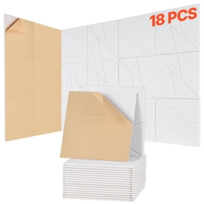 VEVOR 18 Pack Acoustic Panels with Self Adhesive, 11.8 x 11.8 x 0.4 inch Sound Proof Foam Panels, Polyester Fiber Soundproof Wall Panels High Density, for Home, Studio, Office, Theater, White