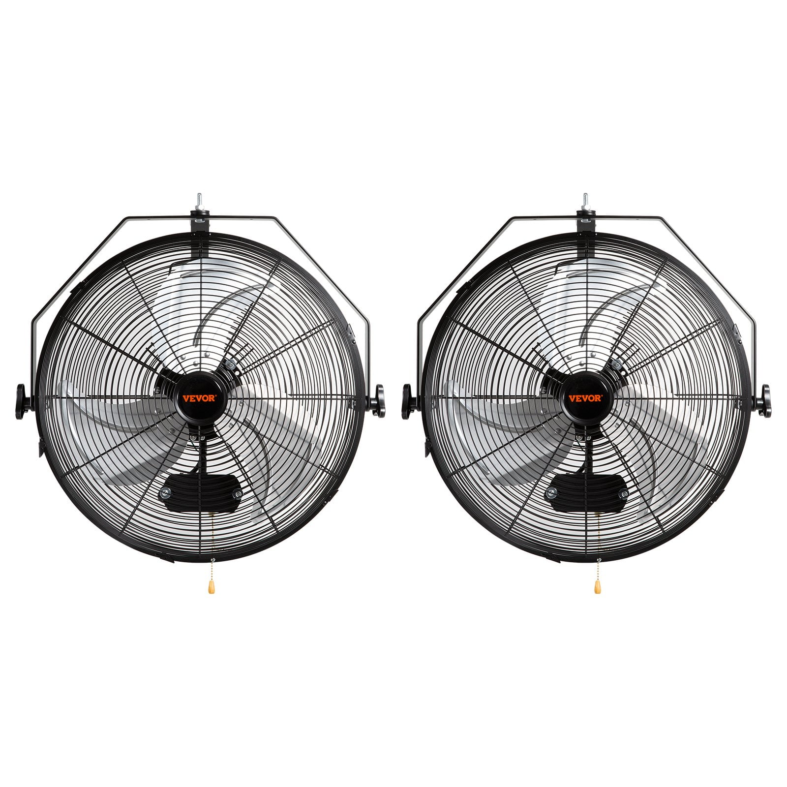 VEVOR 18-inch Wall Mount Fan, 2-Pack, Waterproof, 3-Speed, High Velocity, Up to 4000 CFM - Ideal for Indoor, Commercial, Residential Use in Warehouses, Greenhouses, Workshops, Basements, Garages