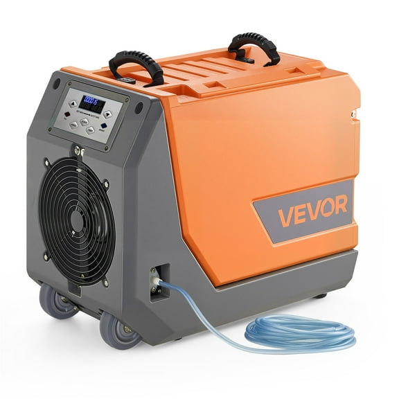 VEVOR 180 Pints Commercial Dehumidifier with Pump/Drain Hoses, Portable Crawl Space Dehumidifiers for Basement Storage Room Industrial Grade, Auto Defrost, Heavy-duty LLDPE,Foldable Handle