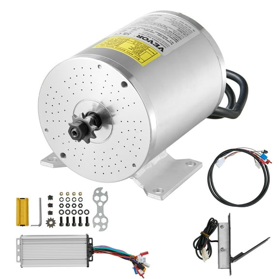 VEVOR 1800W Electric Brushless DC Motor Kit - 48V 4500rpm Motor with Upgraded Speed Controller and Foot Pedal Throttle Kit for Go Karts E-Bike Motorcycle Scooter DIY