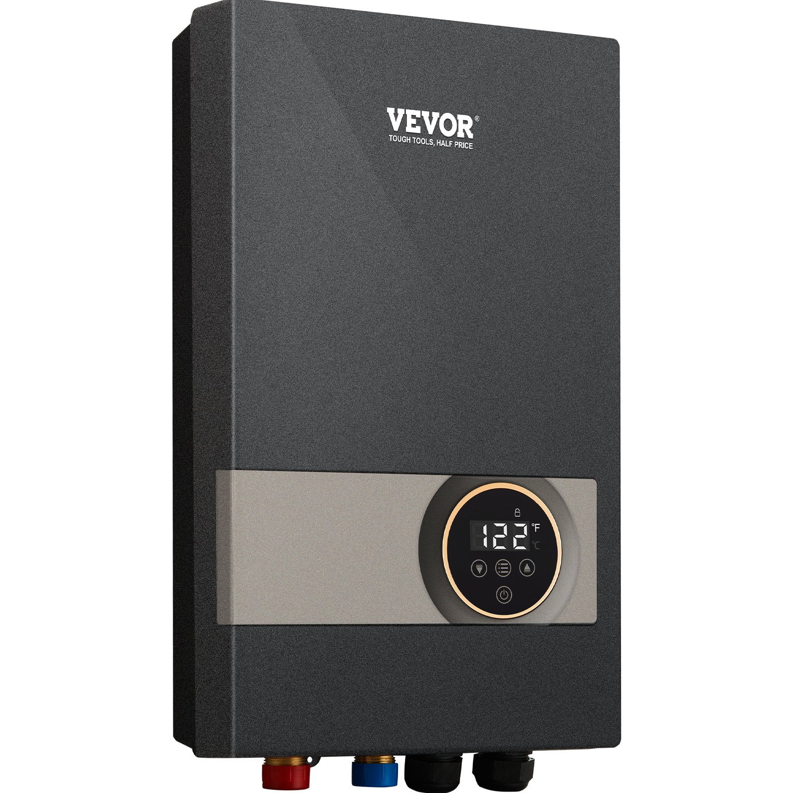 VEVOR 18KW Black Electric Tankless Water Heater with Digital Display