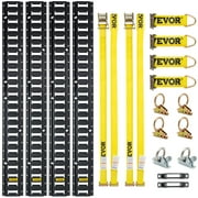 VEVOR 18-Piece E-Track Tie-Down Rail Kit 5ft E-Track System with Steel Rails, Tie-Offs, O-Rings, D-Rings & Ratchet Straps for Trailer, Truck, Van