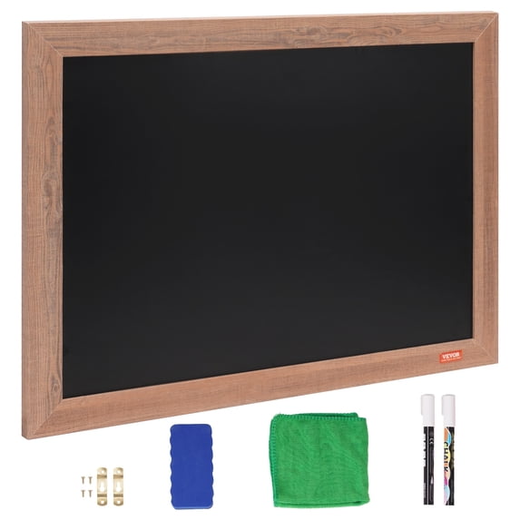 VEVOR 18x24in to 30x20in Magnetic Chalk Board Vintage Wooden Rustic Brown Calendar Bulletin Kitchen Wedding 18x24in