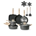 thumbnail image 1 of VEVOR 19 Piece Pots and Pans Set, Granite Nonstick Cookware Set, Induction Cookwares, Kitchen RV Cooking Sets with Frying, Sauce, Saute, Tempered Glass Lids, and Pan Protectors, Black, 1 of 10