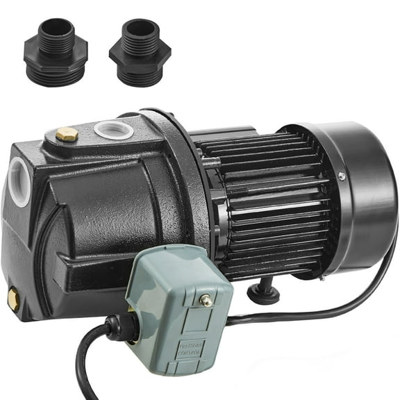 VEVOR 1HP Premium Cast Iron Shallow Well Jet Water Pump, 115 Volt, 17.6 GPM 164 FT Maximum Head Irrigation Water Pump, for Agricultural Garden Irrigation System