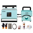 thumbnail image 1 of VEVOR 2 in 1 Tumbler and Hat Heat Press Machine, Mini Hat Heat Press for Caps and Hats, Tumbler Heat Press for 11-30oz Sublimation Tumblers and Mugs, Temperature and Time Control, Green, 1 of 9