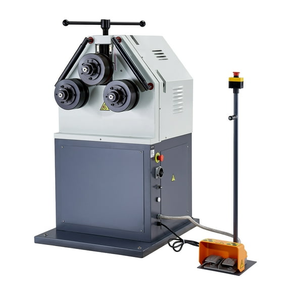VEVOR 2.2KW Electric Roll Bending Machine, 3-Roller Electric Pipe Bender Machine with 180° Maximum Bending Angle & Reversible Foot Switch, Support Horizontal/Vertical Operation (220V 60Hz 3-Phase)