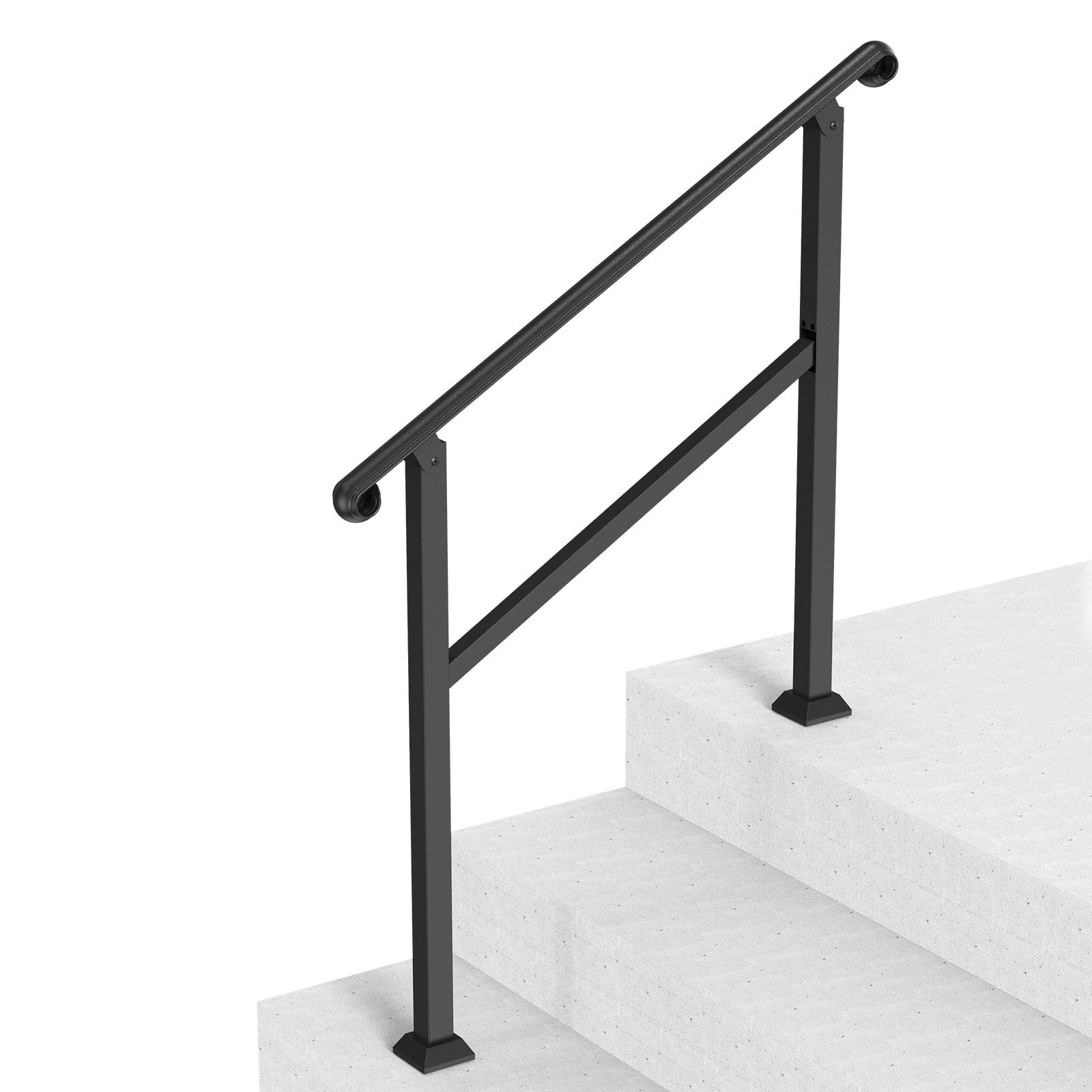 VEVOR 2-3 Step Outdoor Handrails – Black Retro Arch Design for Seniors ...