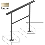 VEVOR 2-3 Steps Outdoor Handrail Range from 0 to 50°, 165 LBS Load Handrail Outdoor Stairs Aluminum Stair Handrail 36"x 35" Outdoor Stair Railing Transitional Staircase Handrail with Screw Kit