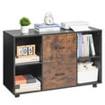 thumbnail image 1 of VEVOR 2 Drawer Wooden File Cabinet, Mobile Filing Cabinet with Open Shelves, Lateral Rolling File Storage with Lockable Wheels, Modern Free Standing Printer Stand for Home, Office, School, Black, 1 of 9