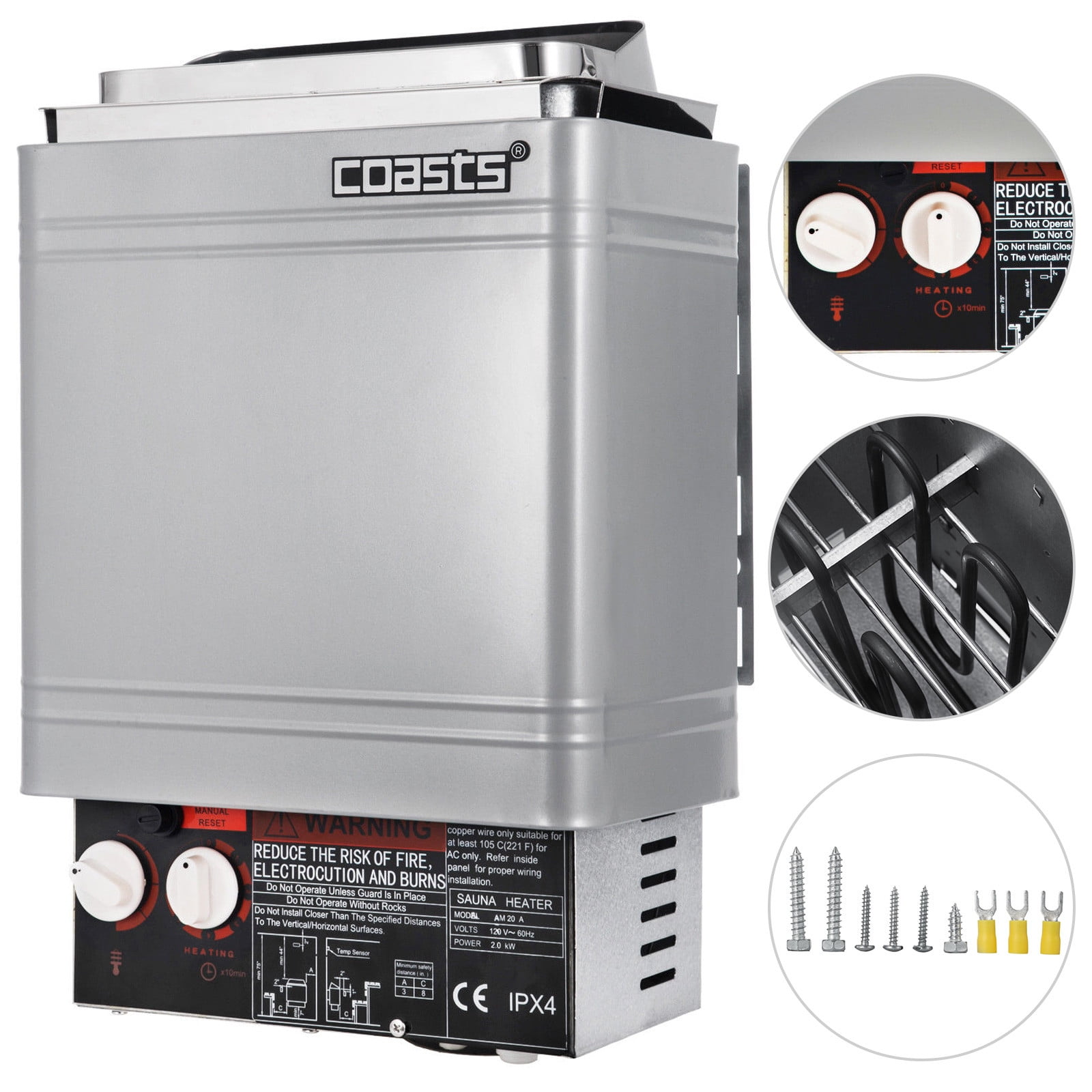 VEVOR 2 KW Dry Sauna Heater, Home Hotel Sauna Room Spa Shower Bath ...