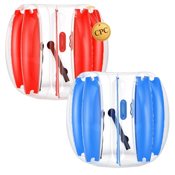 VEVOR 2-Pack Inflatable Bumper Balls 4FT Human Bubble for Teens Blue+Red, for Backyard, Camping, Picnic, Park, Lawn, and Outdoor Team Gameplay, Thickened PVC Material, Sumo Hamster Ball with Handle