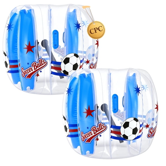 VEVOR 2-Pack Inflatable Bumper Balls 4FT Human Bubble for Teens Transparent, for Backyard, Camping, Picnic, Park, Lawn, and Outdoor Team Gameplay, Thickened PVC Material,Sumo Hamster Ball with Handle