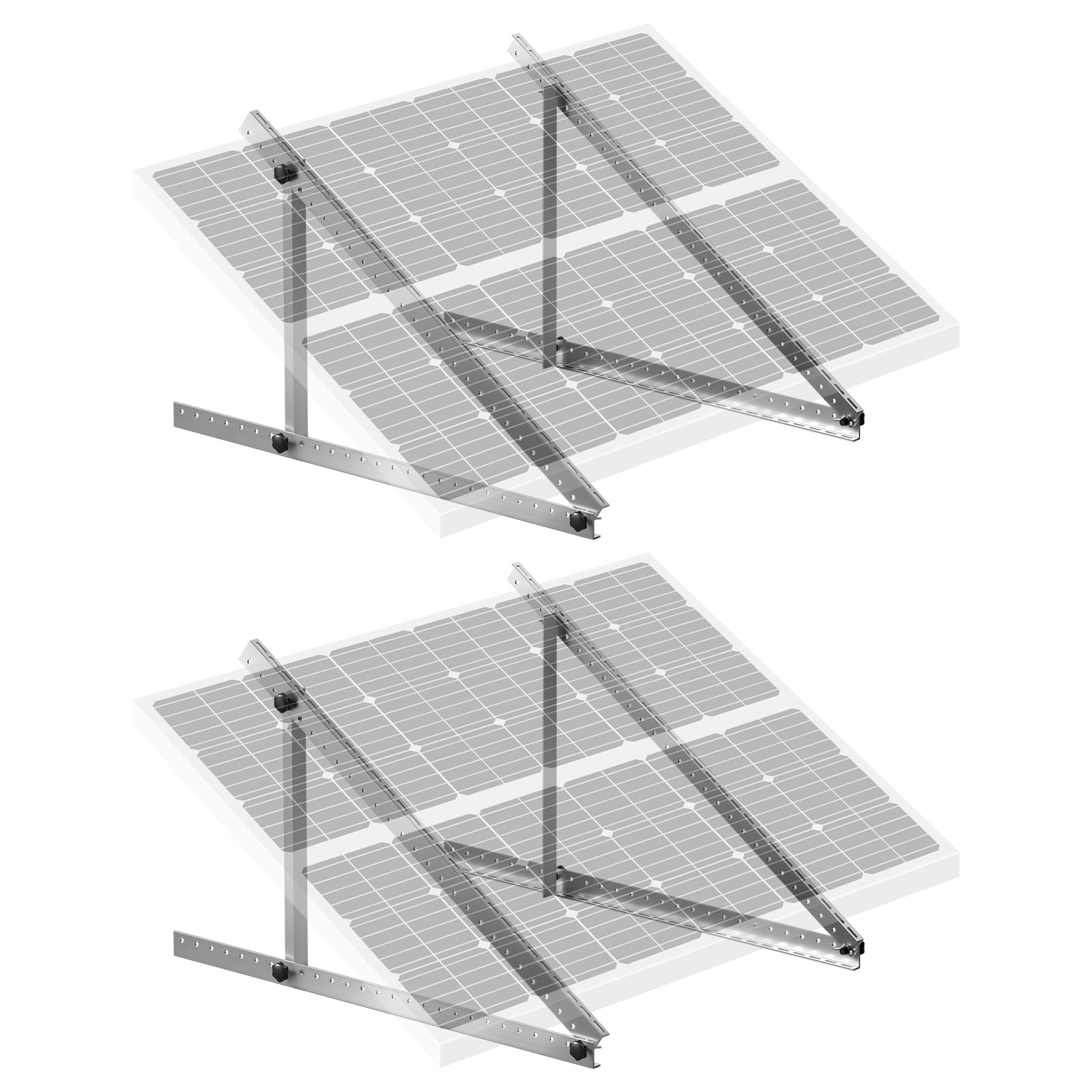 VEVOR 2 Sets Solar Panel Mounting Brackets 45-Inch, 0 to 90° Adjustable ...