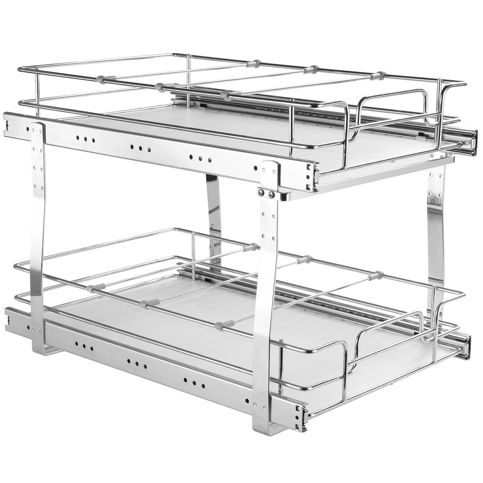 VEVOR 2-Tier Pull Out Cabinet Organizer, Slide Out Pantry Shelves for Kitchen Bathroom
