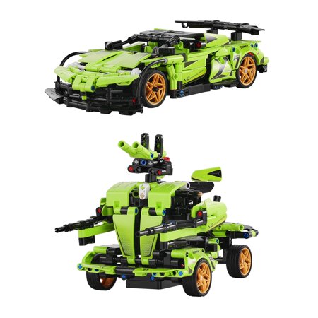 VEVOR 2-in-1 STEM Building Toys for Kids – 461-Piece Remote Control Car and Robot with App Control