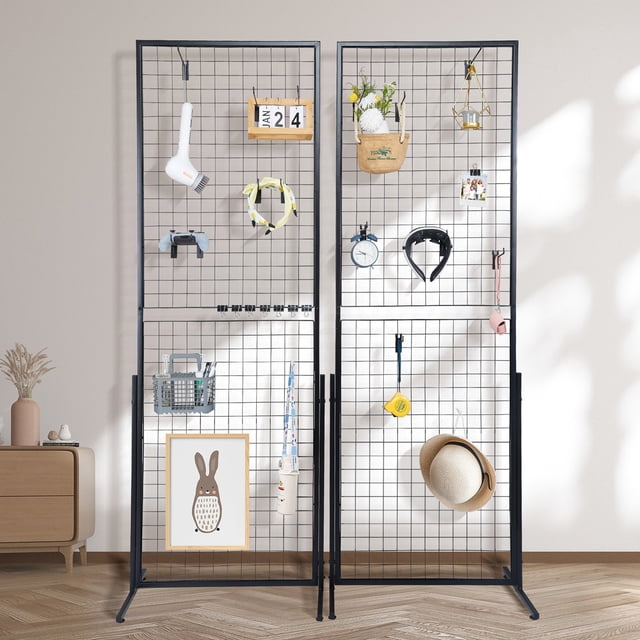 VEVOR 2' x 5.6' Grid Wall Panels Tower, 2 Pack Wire Gridwall Display ...