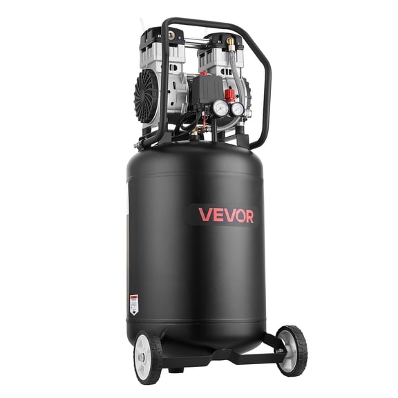 VEVOR 20-Gallon Air Compressor, 2HP 4.5 SCFM at 90PSI, Max 125PSI Pressure Oil-Free Air Compressor Tank, Portable on Wheels for Auto Repair, Tire Inflation, Spray Painting, Woodwork Nailing, 120V