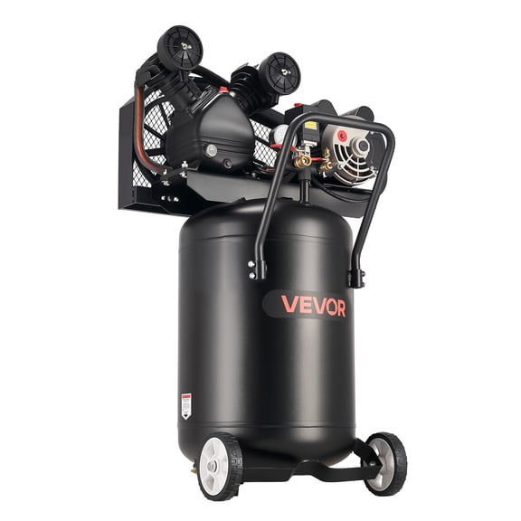 VEVOR 20-Gallon Air Compressor, 2HP 6.5SCFM at 90PSI, Max 135PSI Pressure Oil-Lubricated Air Compressor Tank, Portable on Wheels for Auto Repair, Tire Inflation, Spray Painting, Woodwork Nailing,120V