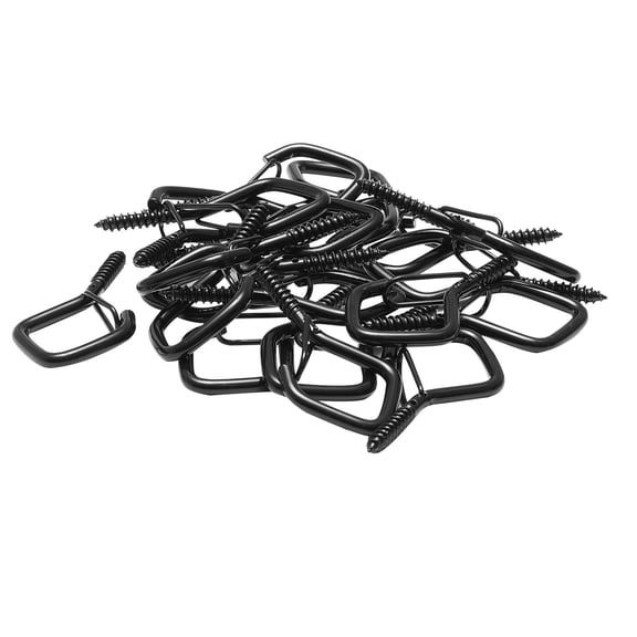 VEVOR 20 PCS Q-Hanger Hooks, 2.17 in Q Hanger String Light Hooks Outdoor, Heavy Duty Outdoor Screw Hooks with Security Buckle, for Hanging Outdoor String Lights, Christmas Lights, Cups, Decors (Black