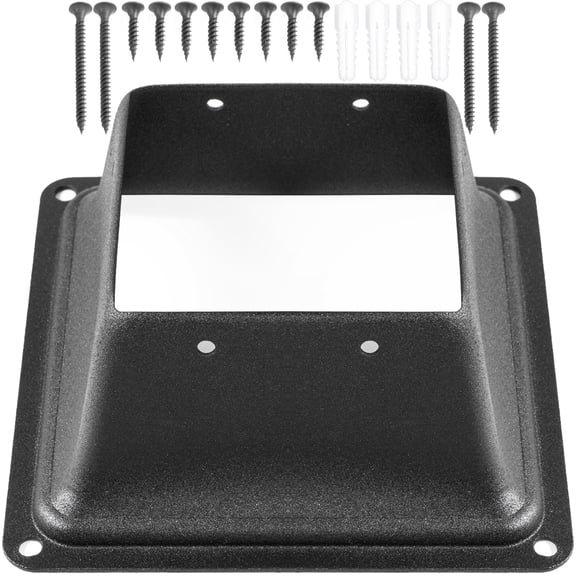 VEVOR 20 PCS Skirt 4 x 4" Internal 3.38x3.38" Post Support Flange 2.5 LBS Skirt Black Powder-Coated Decking Post Base with Thick Steel for Deck Supports Porch Rail
