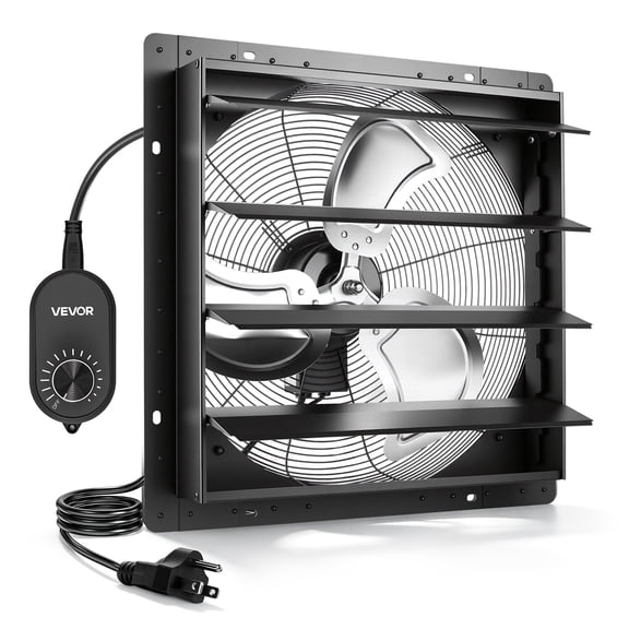 VEVOR 20 in Shutter Exhaust Fan Wall-Mount Automatic Louvers Variable Speed, Sturdy Steel Housing, Low Noise, AC Motor, 4499 CFM Ventilation and Cooling for Attic, Garage, Barn, Greenhouse, Workshop