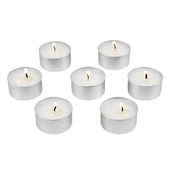 VEVOR 200 Pack Unscented Tea Lights Candles 6.5 Hours Long Burning Smokeless Tealight Candles, Dripless with Aluminum Cups, Natural Palm Wax Votive Candles for Home, Weddings, Christmas, White