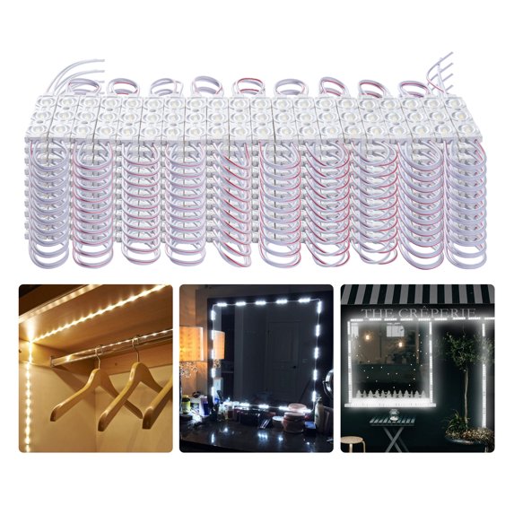 VEVOR 200PCS LED Storefront Lights, 103 ft DC 12V, LED Module Lights, 2835 SMD 3-LED 1.5W Window Lights with Tape Adhesive Backside, for Business Store Window Advertising Letter Signs